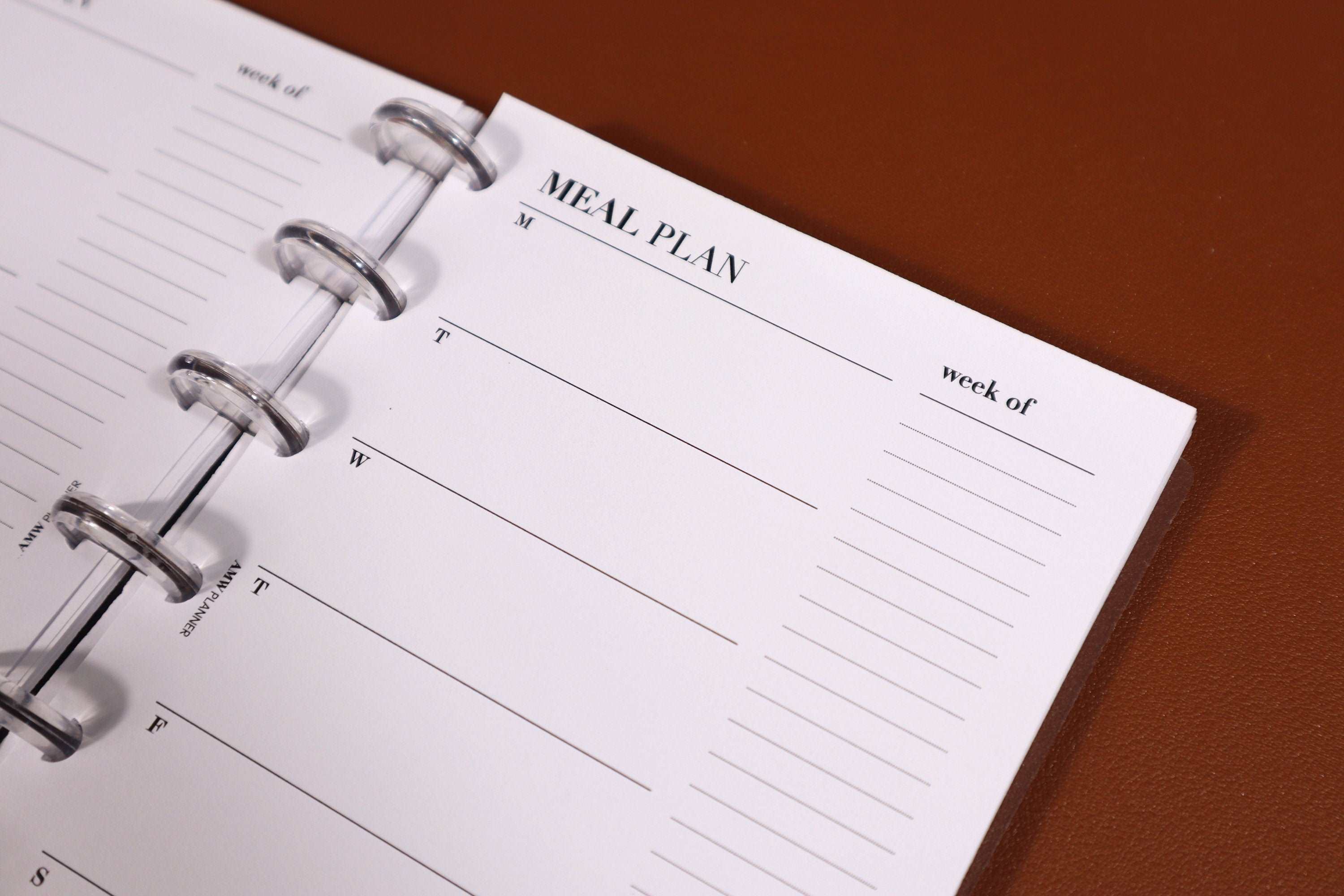 Meal Plan Grocery List Inserts